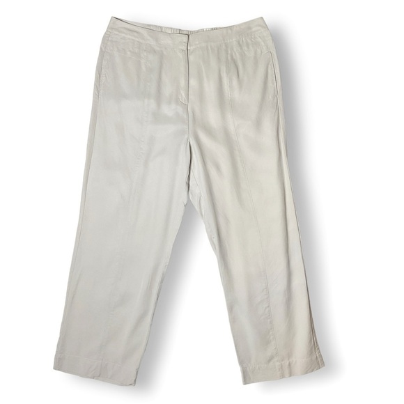 Soft Surroundings Trouser Pants Sz XL Lightweight Neutral Beige Coastal - Picture 1 of 9